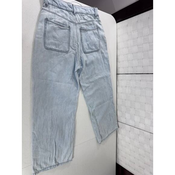 "ZARA" High Rise,Wide Leg,Button Fly Jeans,SZ 6, Short Y2K Retro 90's Hipster - Picture 11 of 12